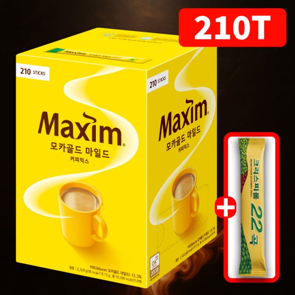 맥심 모카골드 커피믹스 210T +22곡크리스피롤 증정