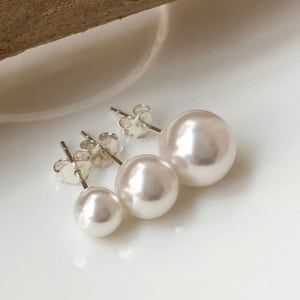 (무배/실버925) all silver 스와로브스키 진주 은귀걸이