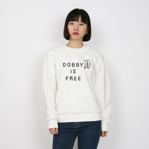 [글자티] DOBBY IS FREE(도비이즈프리)03 흰색 맨투맨 티셔츠