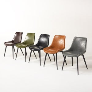 푹시앙 철제의자 가죽 업소용 예쁜 카페 인테리어 의자 카멜