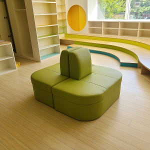 D5 로비쇼파 병원 볼링장 도서관 학교 매장 체험관 D형 모듈 라운드소파 1200mm