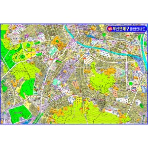 지도닷컴 부산광역시 연제구종합안내도 중size 코팅형 150cmx100cm