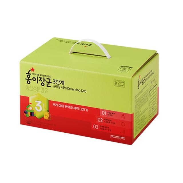 (백화점<b>동일</b> 최신품) 정관장 홍이장군 3단계 90포 드리밍 세트 면역력 8~10세 어린이