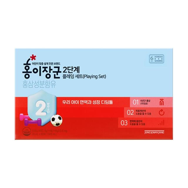 (백화점<b>동일</b> 최신품) 정관장 홍이장군 2단계 (20mlx90포) 만 4-6세 어린이 홍삼