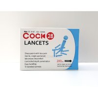 COCK 쿡 란셋 혈당 채혈침 사혈침 28G 200개입 (신원메디)