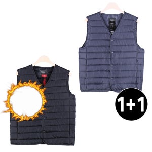 1+1 엠버 겨울등산복 남성경량패딩조끼 경량 남자 조끼