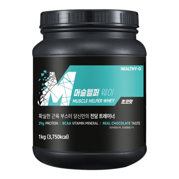 헬시오 머슬헬퍼웨이 단백질 보충제 쉐이크 프로틴 식물성 파우더 초코맛 1kg 1통