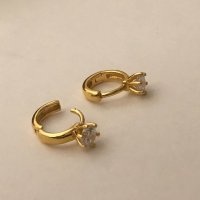 Dia look earrings, 925 GOLD ver /큐빅원터치 원터치링 링귀걸이