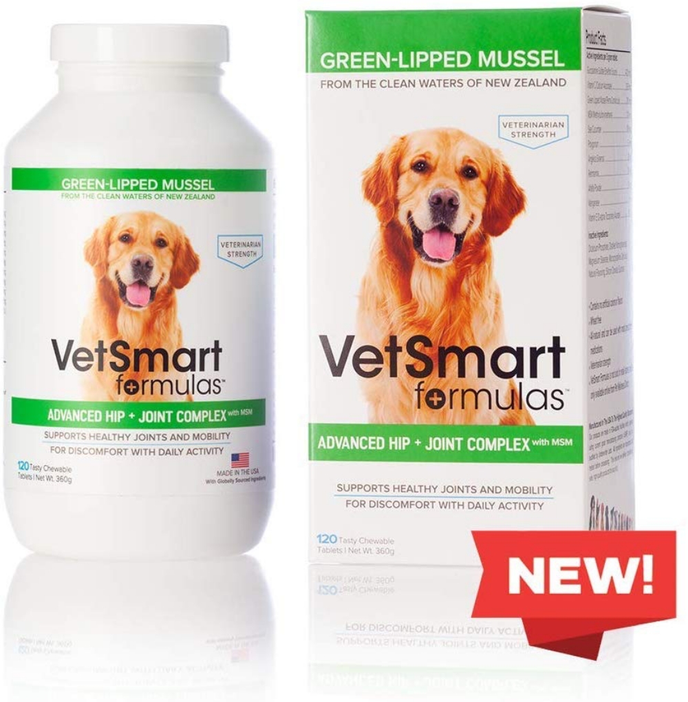 VetSmart Formulas 강아지 <b>관절</b> 보조제 MSM 글루코사민 <b>관절염</b> 고<b>관절</b> 통증완화 염증감소 120개