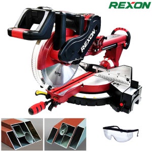 REXON 전문가용 슬라이딩 금속각도절단기 9305/12인치 톱날포함 각도고속절단기 슬라이드/레이저타입 금속절단작업 금속절단 각도절단기 슬라이딩각도절단기