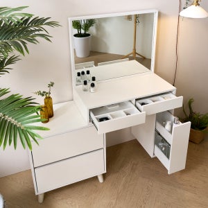 라헬 800 1300 콘솔 서랍형 확장형화장대 세트 FH002