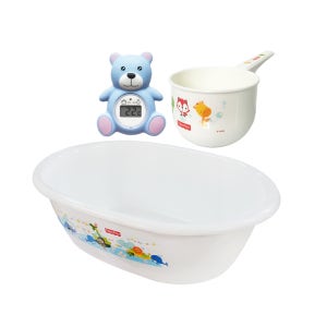 Baby 욕조+목욕바가지+탕온계 세트 신생아 아기 목욕용품