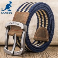 여자 허리띠 KANGOL 핀 버클 캔버스 남녀 야생 캐주얼 조수 직물 청바지 벨트