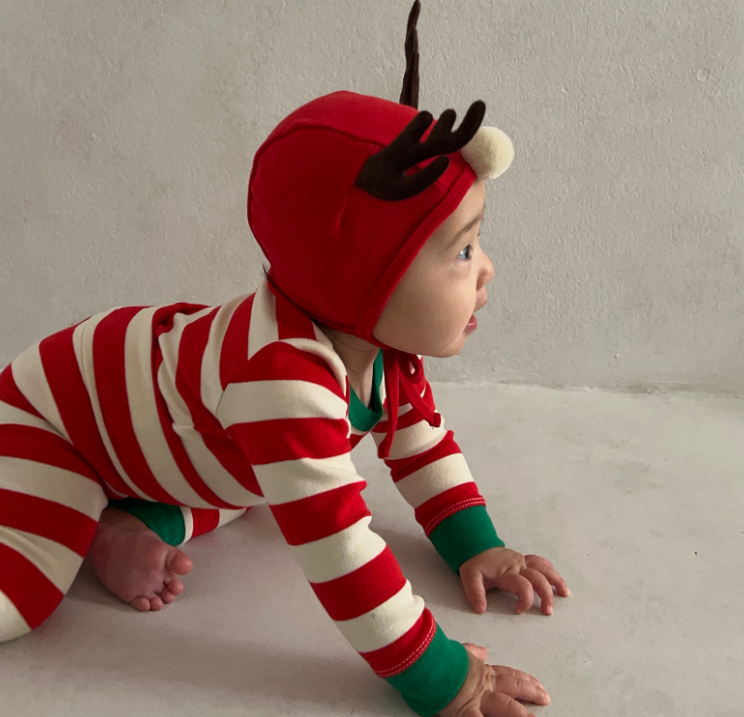 아기 크리스마스 슈트 루돌프 산타복 신생아 돌아기 아기옷