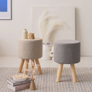 원목 패브릭 스툴 보조 의자