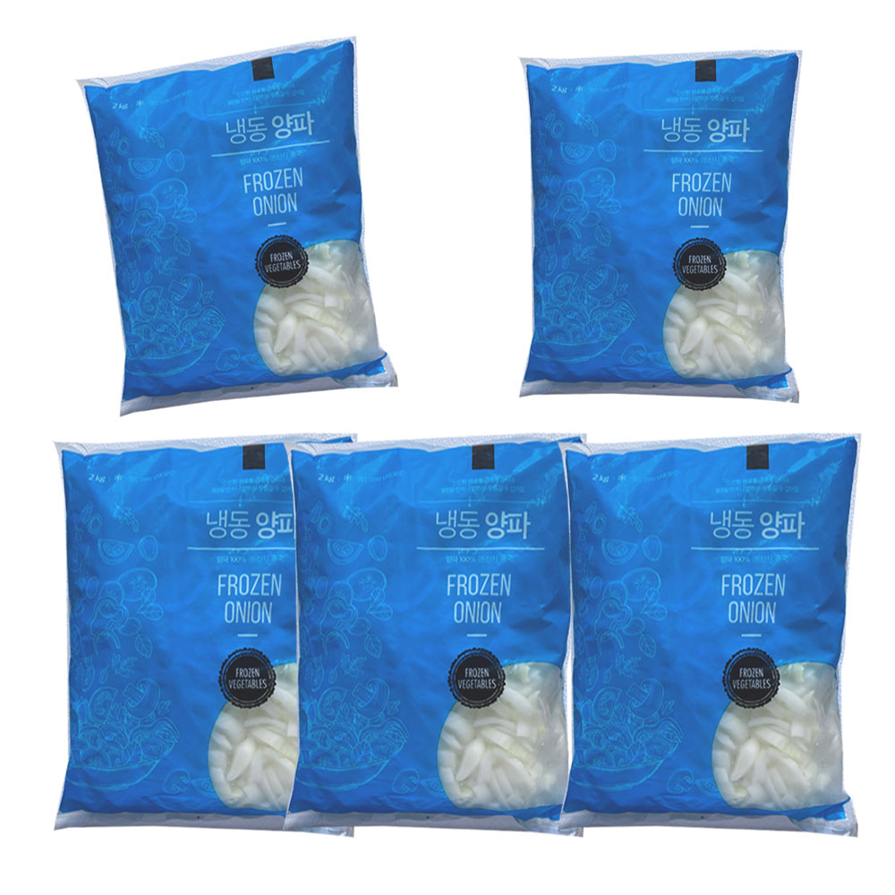 냉동양파 슬라이스 대용량 볶음 요리, 찌개, 국물 요리 2kg, 5개