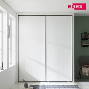 에넥스 코튼 작은방 슬라이딩 붙박이장 화이트무광 거울포함 1430~1800mm