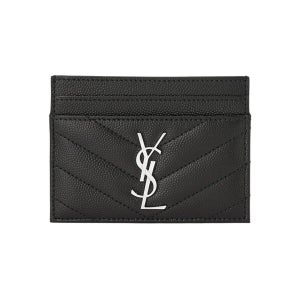 입생로랑 여자 카드지갑 블랙 은장 423291