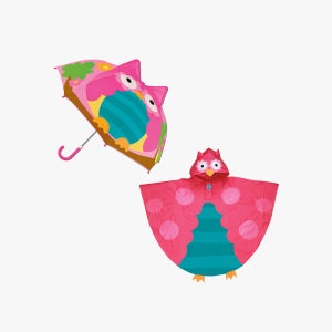 스테판조셉 레인 후드판초 + 입체 팝업우산 부엉이