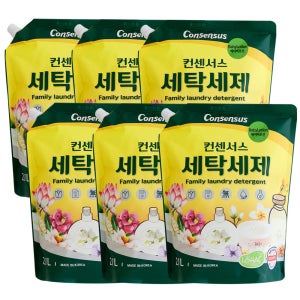 (3가지향)컨센서스 표준형 순한 세탁세제 2.1L(리필) x6개