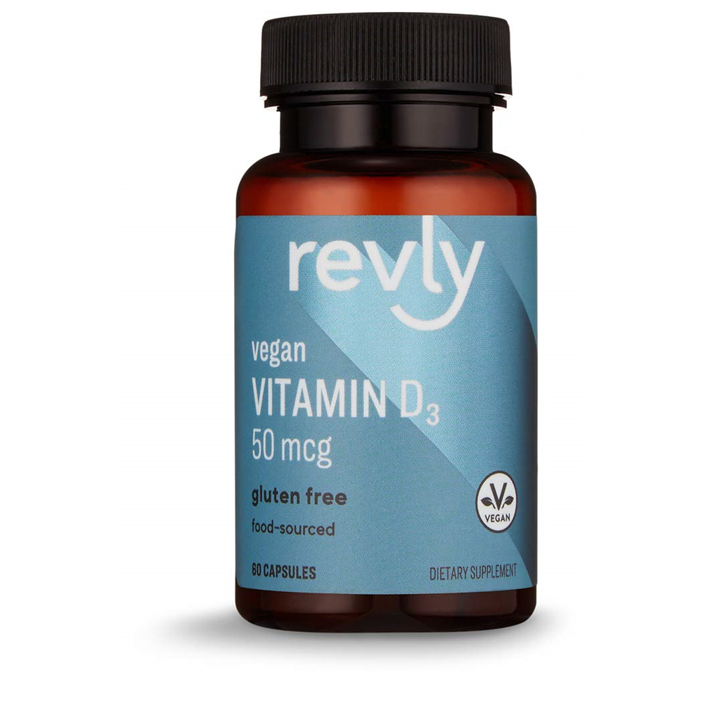 <b>비타민</b>D Revly Vegan <b>비타민</b>D3 50mcg 2000 IU 60 캡슐