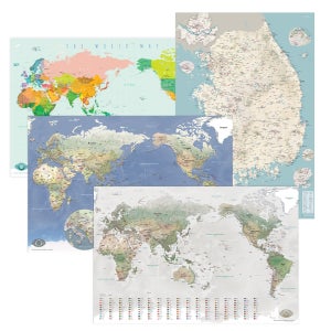 최신도법 세계지도 X 우리나라 전국지도 3종세트