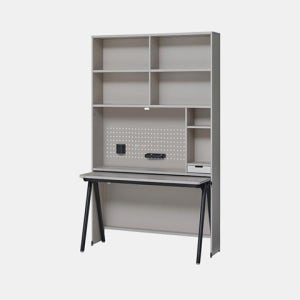 일룸 로이모노 다리형 책상세트(D600) 1200폭, 6단, 그레이+블랙(GYMBK)