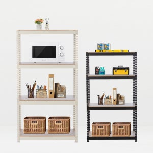 4단 베란다 철제선반 수납용조립식앵글선반 백색 기본800X800X600 맞춤제작