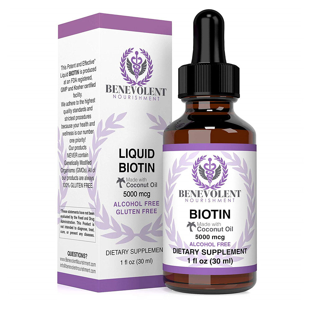 Benevolent 헤어 스킨 네일영양제 액상 <b>비오틴</b> Liquid Biotin <b>5000mcg</b> 30ml