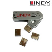 USB 포트 락 LINDY-40454 USB잠금장치 보안블럭 (1키+4블럭) 화이트