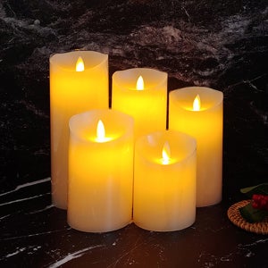 파라핀 LED 촛불 양초 캔들 전자 초 건전지 흔들리는 꺼지지않는 -A10cm