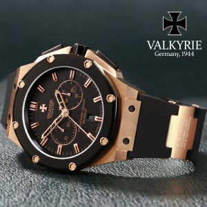 DAS CHRONO V-7075GB (골드블랙/18K금도금) 골드메탈밴드+실리콘밴드