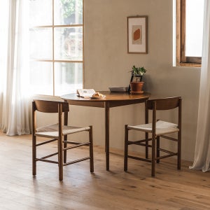 라떼 월넛 원목 원형 카페 식탁테이블 1000