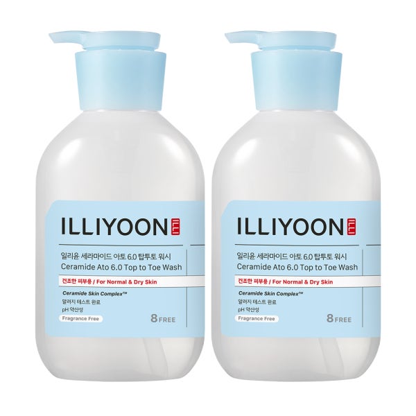 일리윤 세라마이드 아토 6.0 탑투토 올인원 약산성 바디워시 500ml 2입