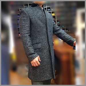 젠틀안트 블랙 눈송이 차이나 남성 싱글코트 GR-C1035