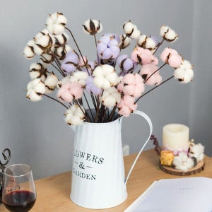 생화같은 크리스마스 인테리어 조화 도매 실크플라워 졸업식 꽃 다발 재료 목화 - 화이트