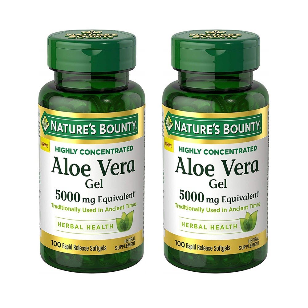 <b>Nature’s Bounty Aloe Vera</b> Gel <b>네이처스 바운티 알로에 베라</b> 겔 5000mg 100소프트젤 2팩
