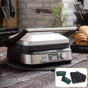 [GR-5KR]+와플팬+실리콘 손잡이 / 쿠진아트 양면 그릴5+전골팬