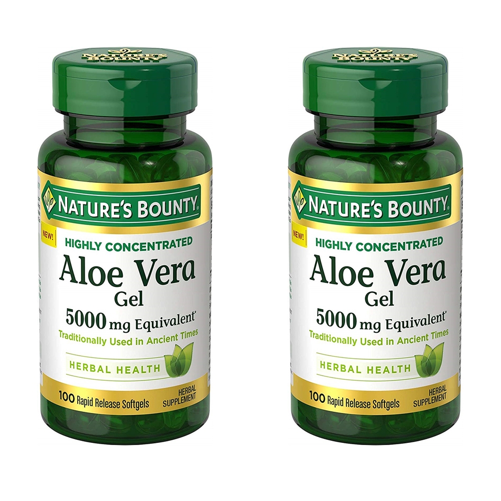 <b>Nature’s Bounty Aloe Vera</b> Gel <b>네이처스 바운티 알로에 베라</b> 젤 5000mg 100소프트젤 2팩