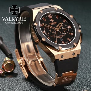 DAS CHRONO V-7075GBB (골드블랙 18K금도금) 블랙메탈밴드+실리콘밴드