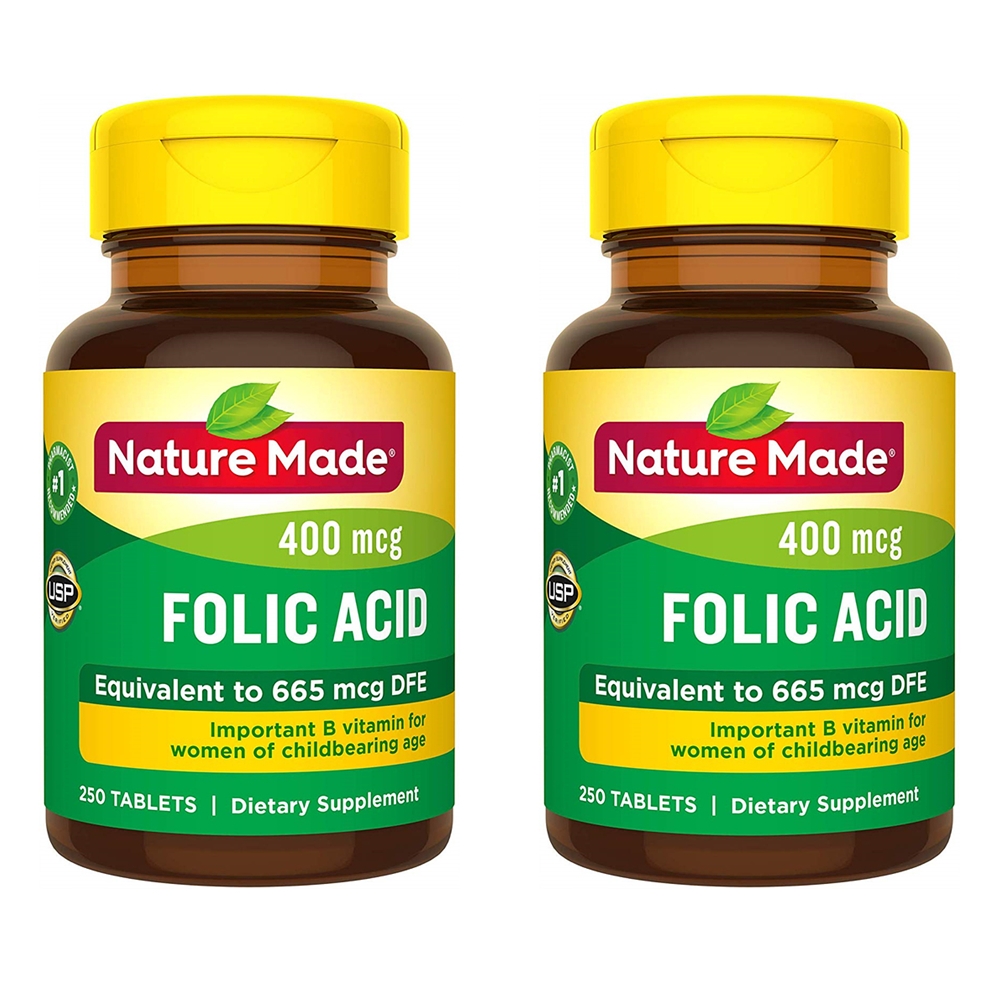 Nature Made Folic Acid 네이처 메이드 <b>엽산</b> 400mcg 250정 2팩