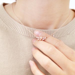 [주문제작] 4월 화이트큐빅 로즈골드 목걸이 OTN247201BPW