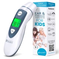 iProven Medical Digital Ear Thermometer 의료용 디지털 귀 및 이마 온도계 적외선 렌즈 기술 DMT-489 - 새 의료 알고리즘(흰회색)