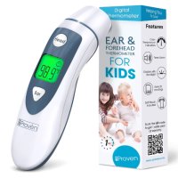 iProven Medical Digital Ear Thermometer 의료용 디지털 귀 및 이마 온도계 적외선 렌즈 기술 DMT-489 - 새 의료 알고리즘(흰회색)