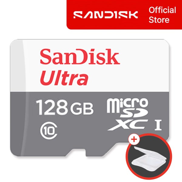 샌디스크 Ultra 마이크로 SD카드 128GB 128기가 핸드폰 닌텐도 블랙박스 메모리 QUNR + 메모리케이스 패키지