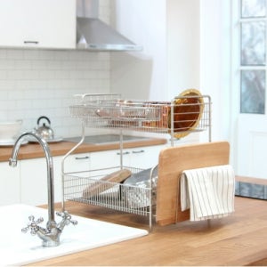 올스텐 물빠짐 식기건조대 2단 대용량 라바제 그릇정리대