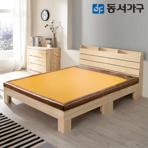 동서가구 알로 편백나무 황토 흙침대 온열 침대 퀸 수납헤드형 DF637752