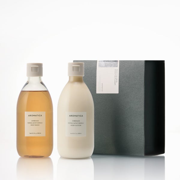 [선물포장] 아로마티카 바디워시 300ML & 바디로션 300ML 2종 선물세트 바디케어 바디워시로션 기프트 세트