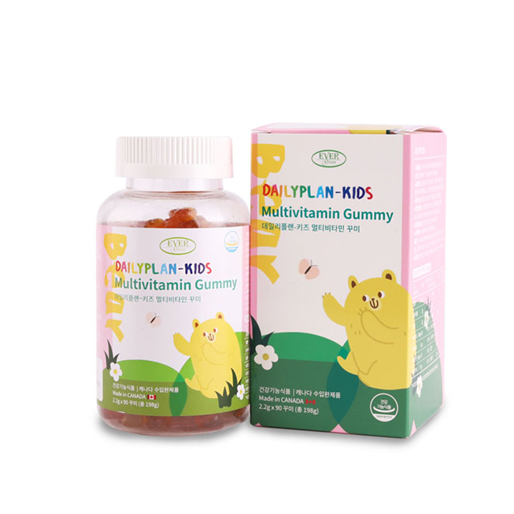 데일리<b>플랜</b> 어린이 멀티<b>비타민</b> 젤리 꾸미 2200mg x 90꾸미