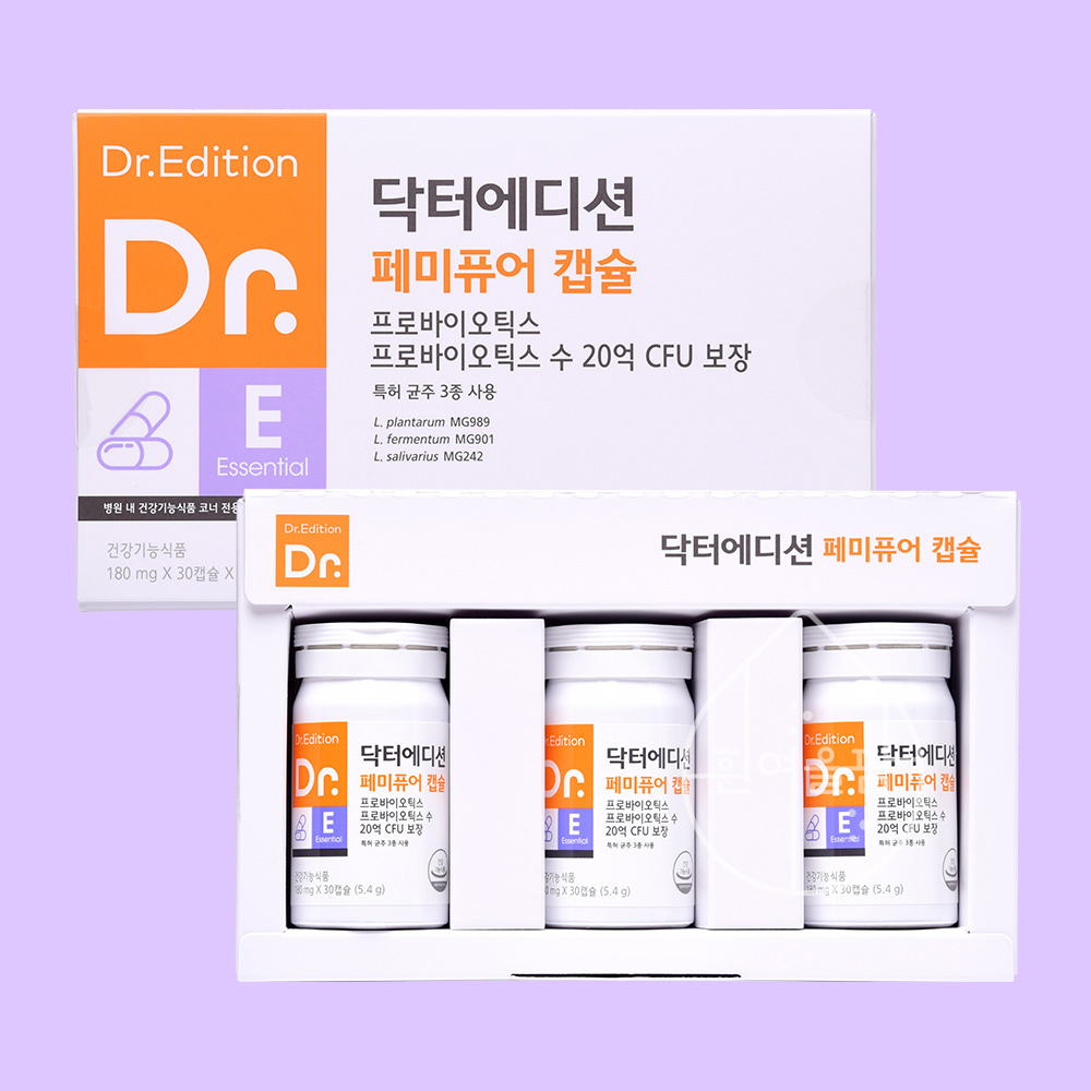 <b>닥터</b>맘스 <b>닥터</b>에디션 <b>페미퓨어캡슐</b> 여성유산균 질건강 장건강 유산균 임산부 3개월세트